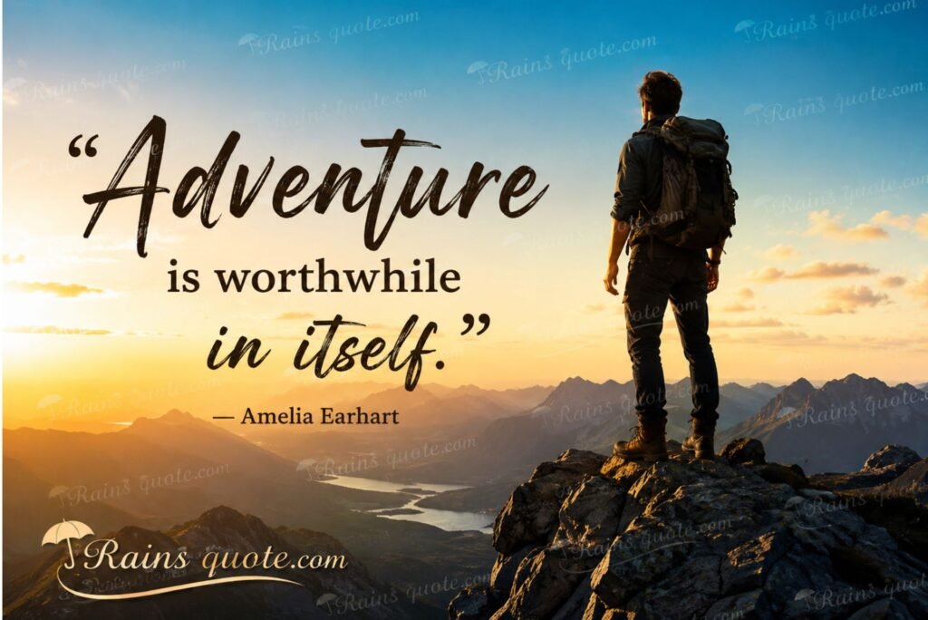 “Adventure is worthwhile in itself.”