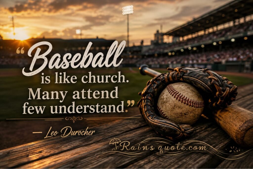 “Baseball is like church. Many attend few understand.” 