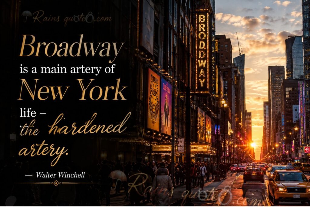 “Broadway is a main artery of New York life - the hardened artery.”