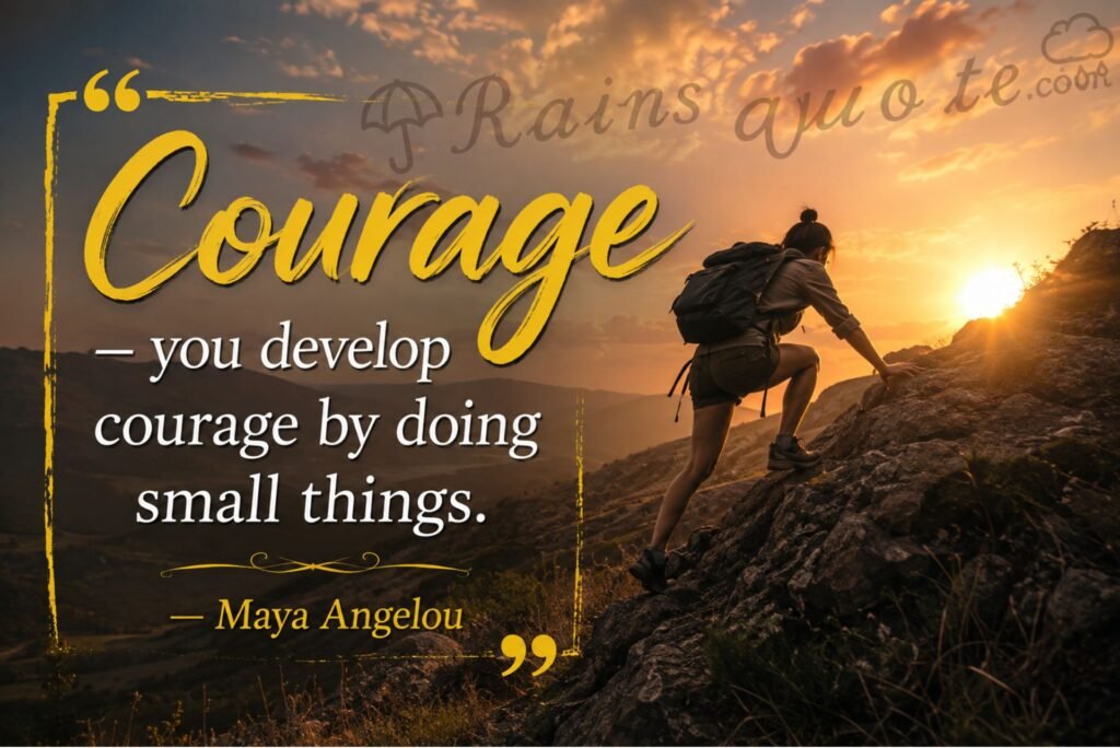 “Courage - you develop courage by doing small things.”