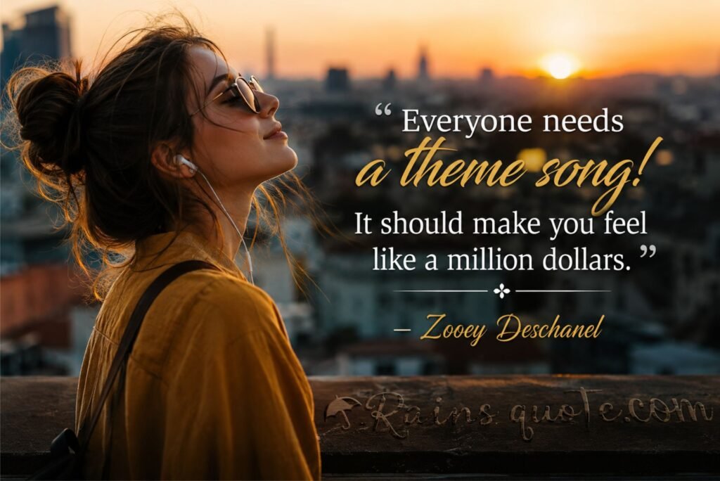  “Everyone needs a theme song! It should make you feel like a million dollars.”