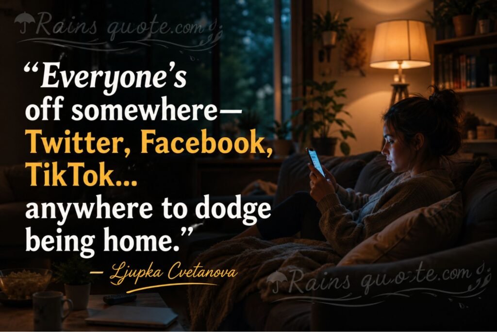 “Everyone’s off somewhere—Twitter, Facebook, TikTok… anywhere to dodge being home.”