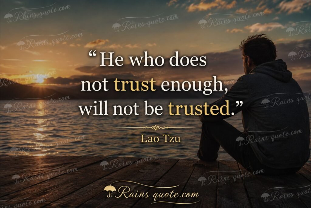 “He who does not trust enough, will not be trusted.”