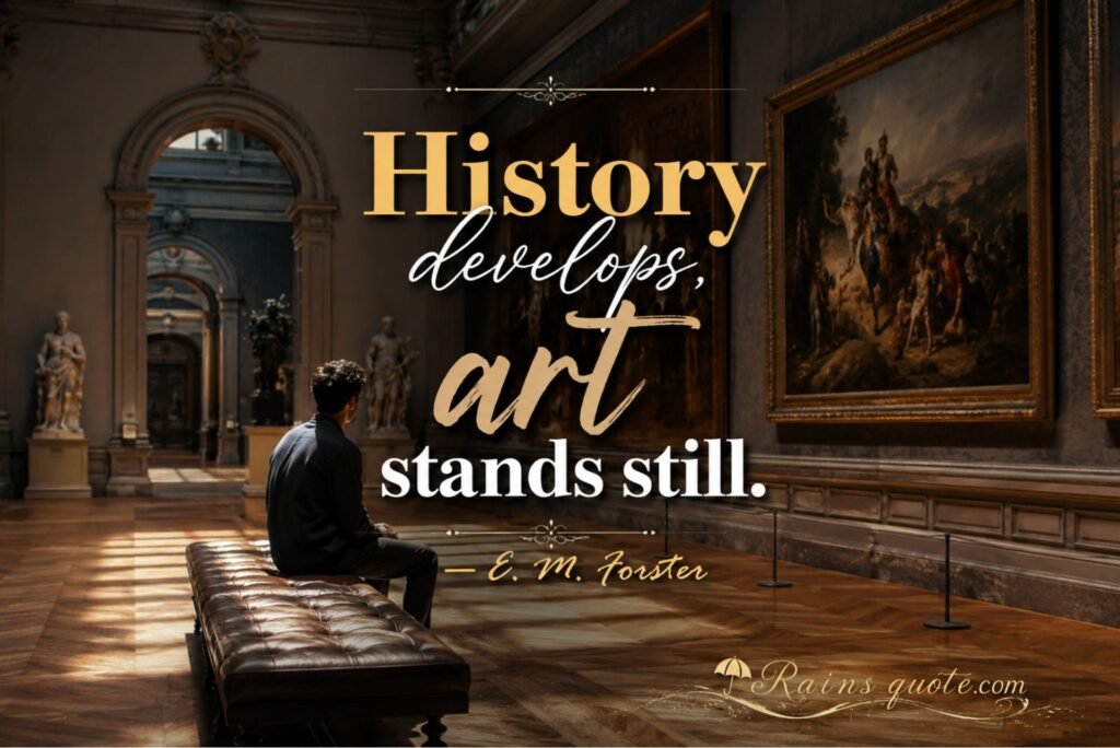 “History develops, art stands still.”
