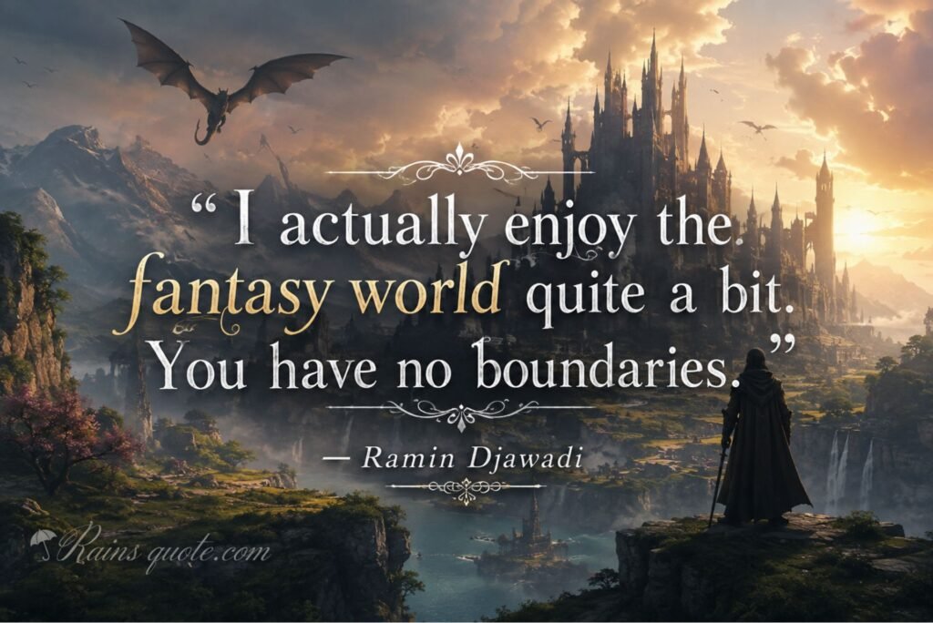 “I actually enjoy the fantasy world quite a bit. You have no boundaries.”