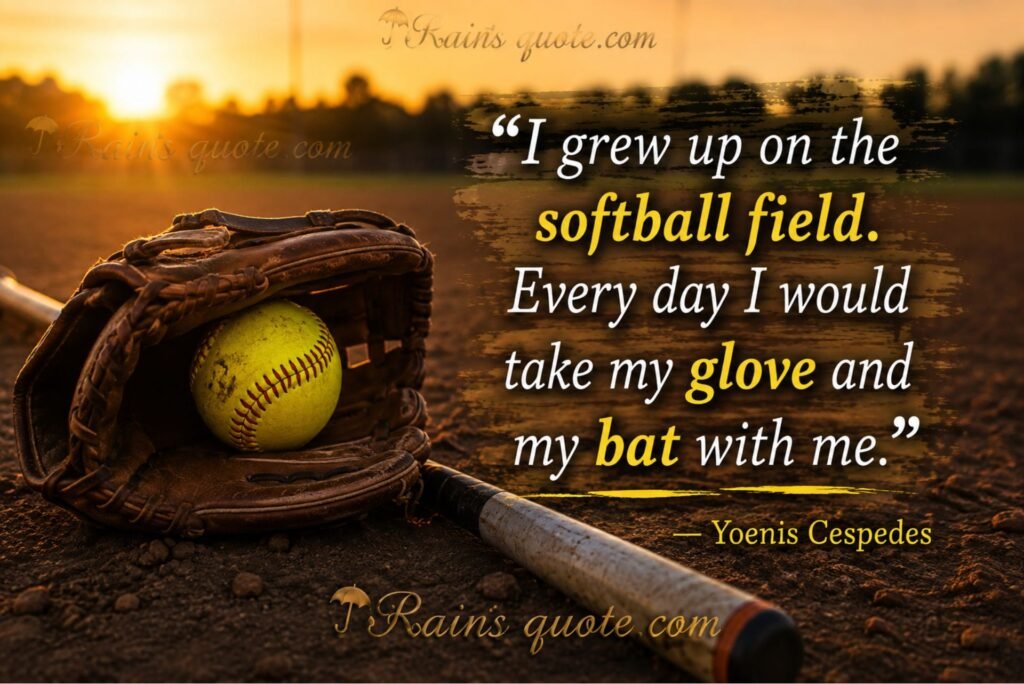 “I grew up on the softball field. Every day I would take my glove and my bat with me.”