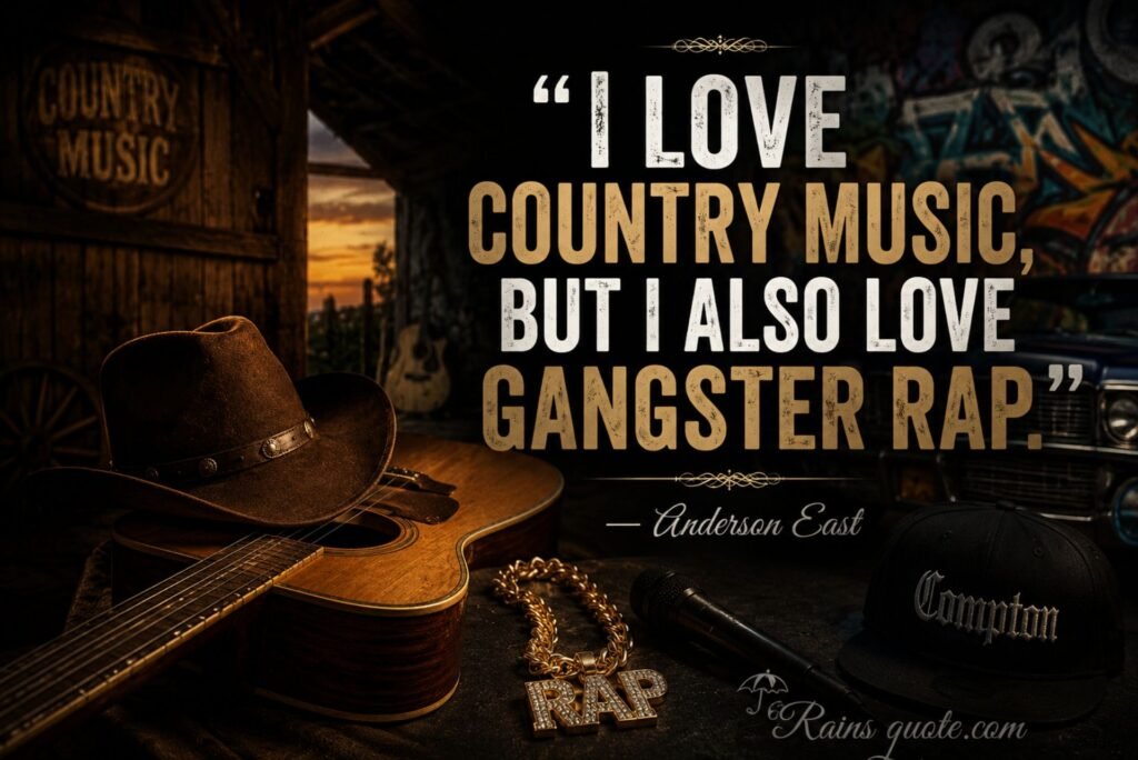 “I love country music, but I also love gangster rap.”