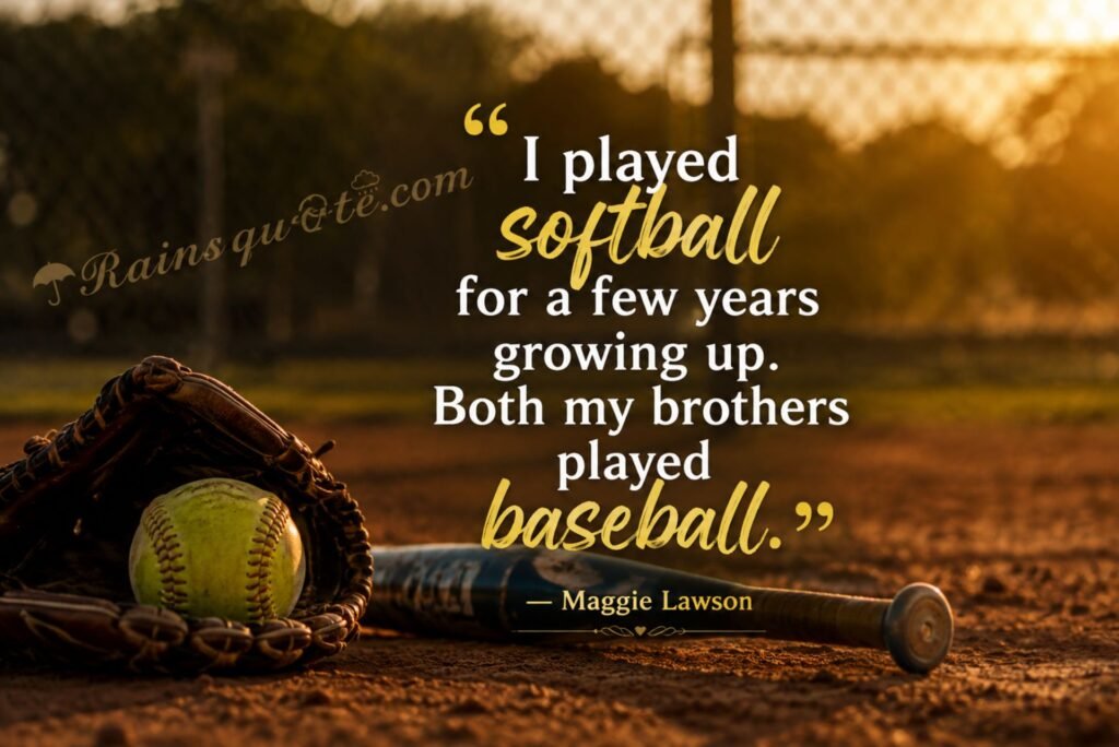 “I played softball for a few years growing up. Both my brothers played baseball.”