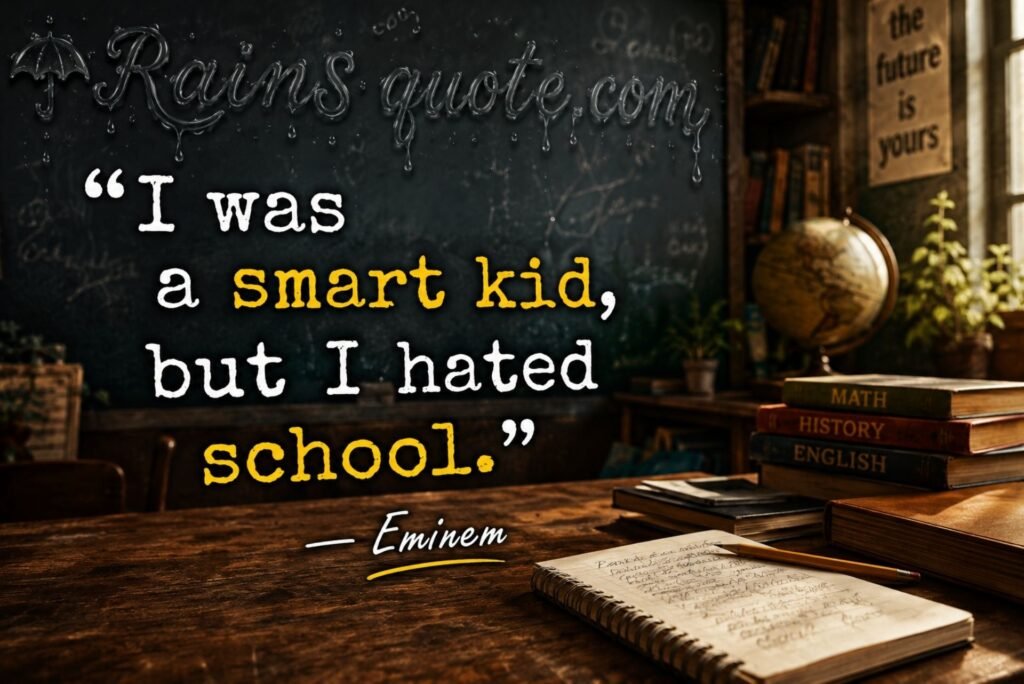 “I was a smart kid, but I hated school.”