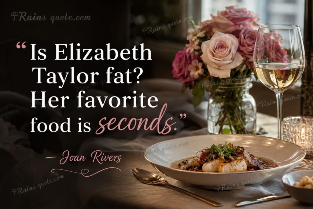 “Is Elizabeth Taylor fat? Her favorite food is seconds.”
