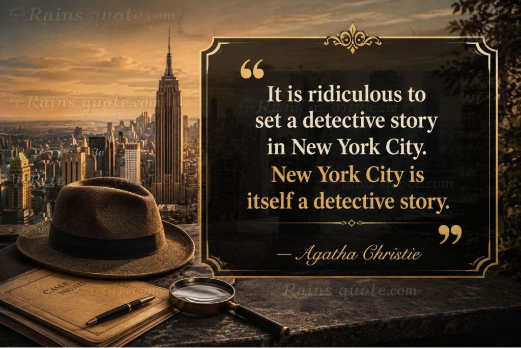 “It is ridiculous to set a detective story in New York City. New York City is itself a detective story.”