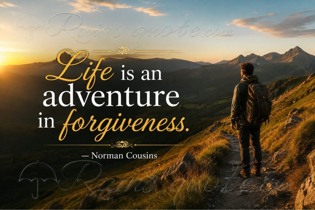 “Life is an adventure in forgiveness.”