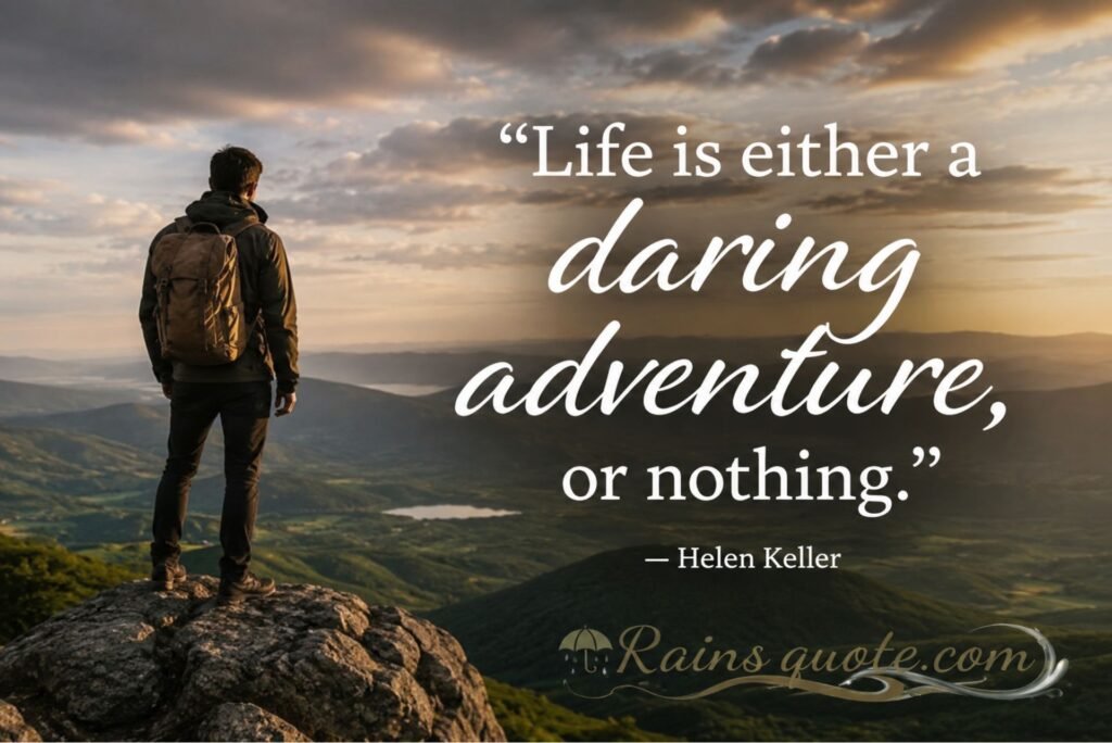 “Life is either a daring adventure, or nothing.”