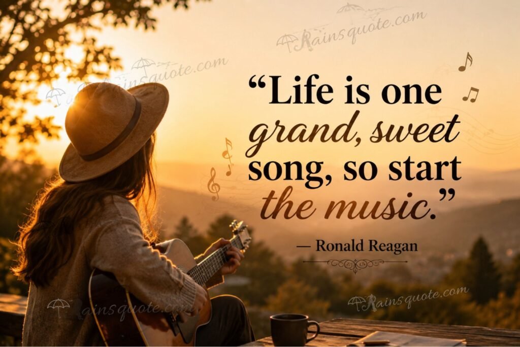 “Life is one grand, sweet song, so start the music.”