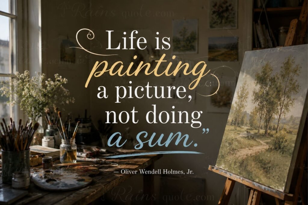 “Life is painting a picture, not doing a sum.”
