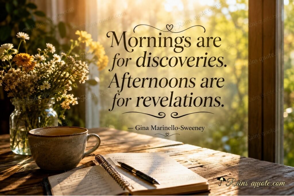 “Mornings are for discoveries. Afternoons are for revelations.”
