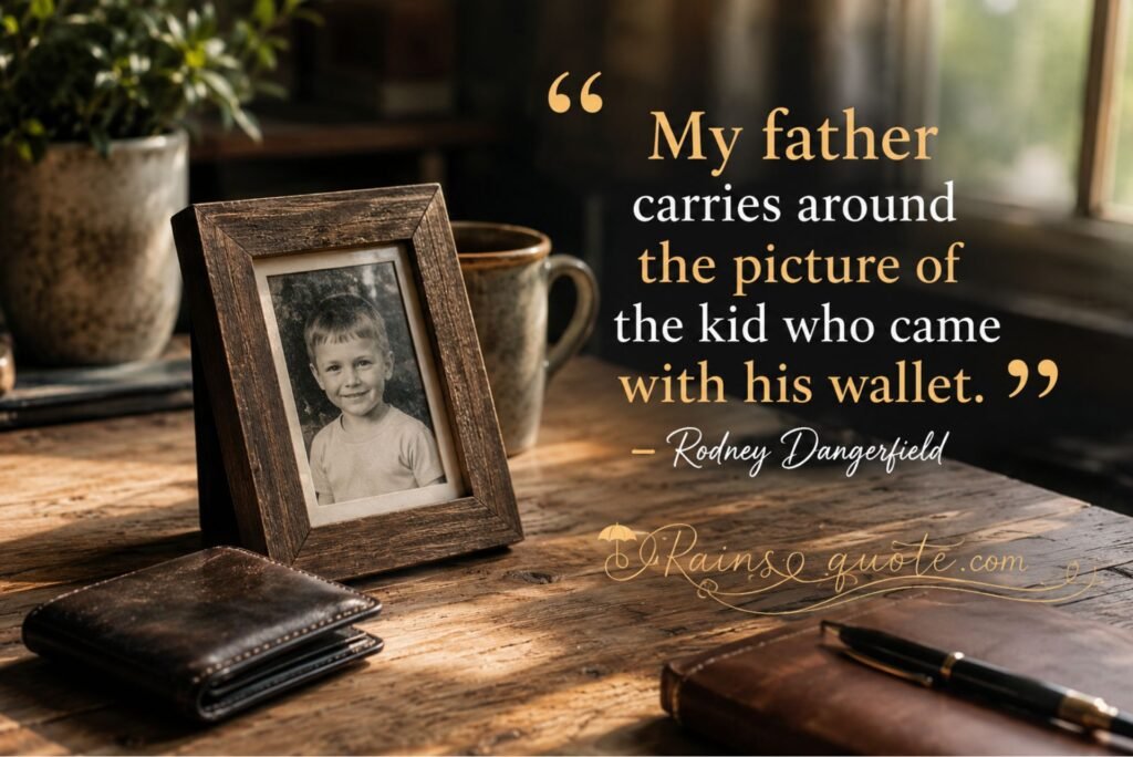 “My father carries around the picture of the kid who came with his wallet.”
