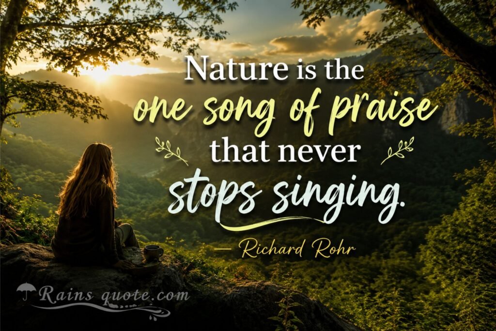“Nature is the one song of praise that never stops singing.”