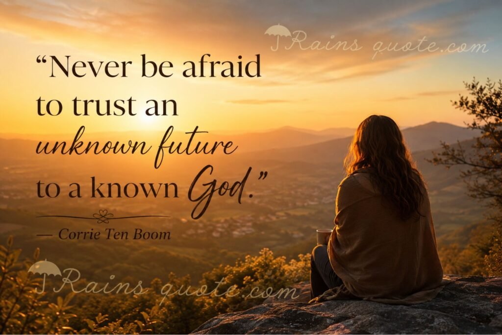 “Never be afraid to trust an unknown future to a known God.”