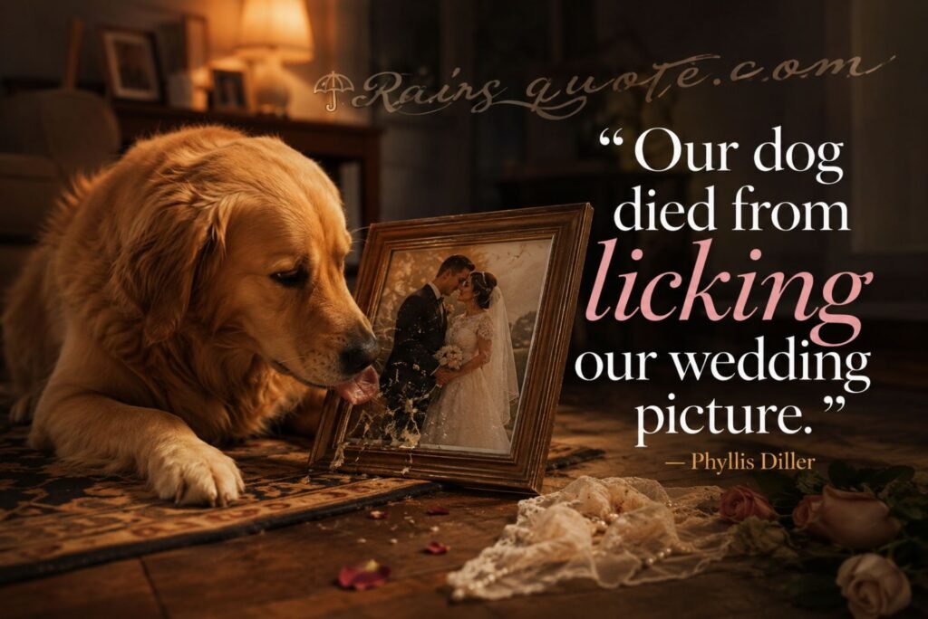 “Our dog died from licking our wedding picture.”