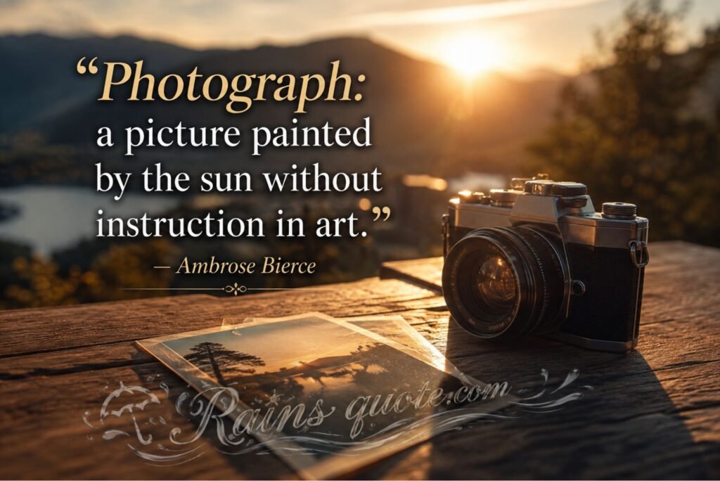 “Photograph: a picture painted by the sun without instruction in art.”