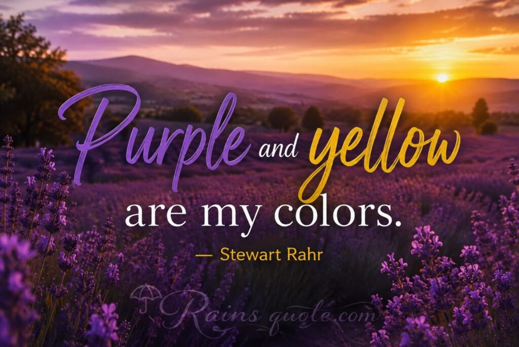 “Purple and yellow are my colors.”