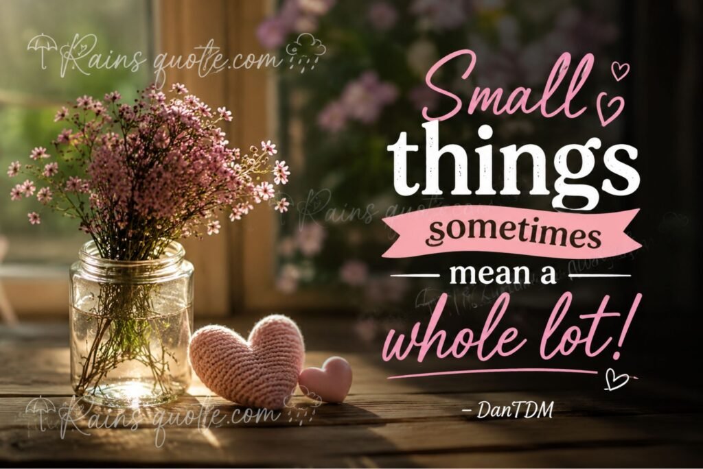 “Small things sometimes mean a whole lot!”