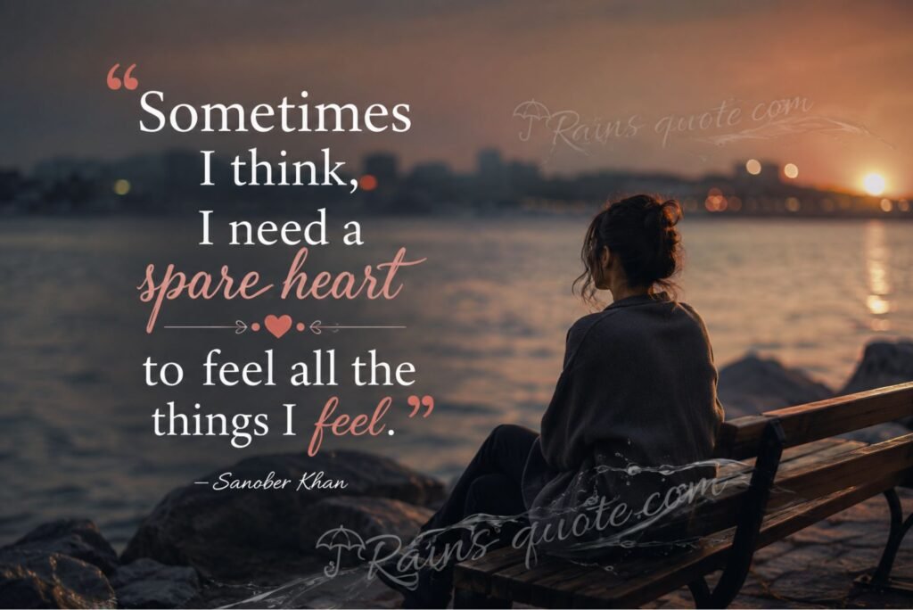 Sometimes I think, I need a spare heart to feel all the things I feel.”