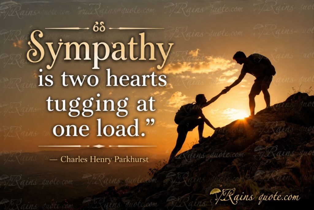 “Sympathy is two hearts tugging at one load.”