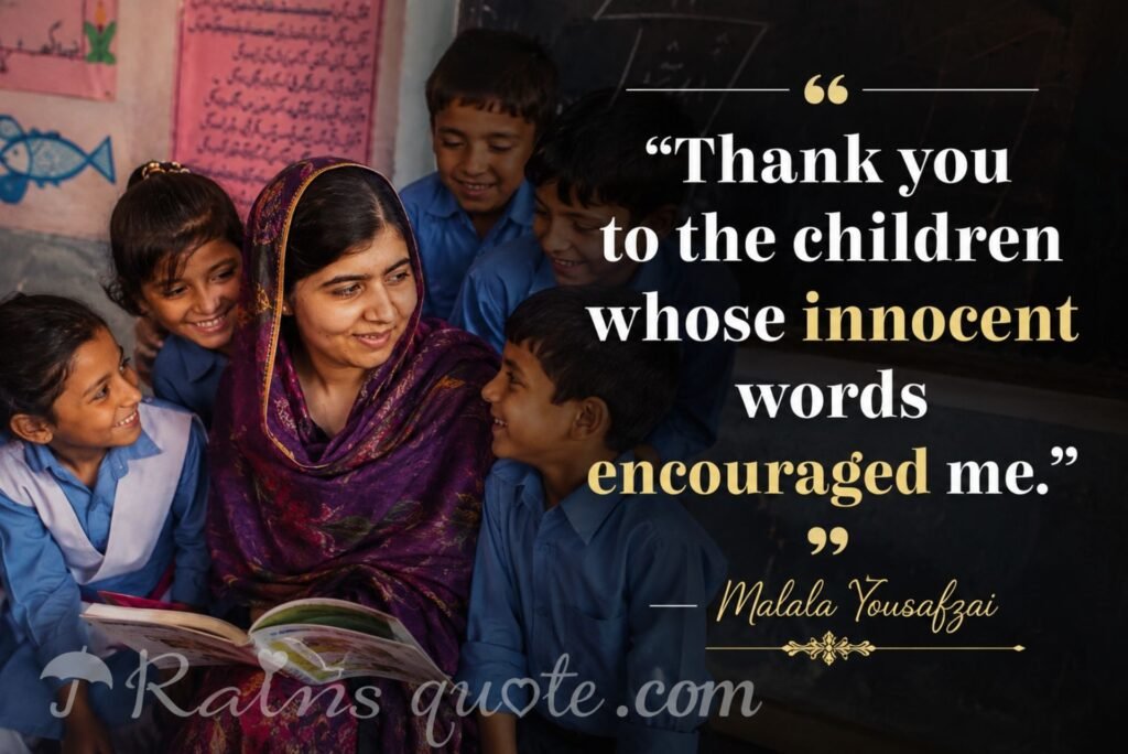 “Thank you to the children whose innocent words encouraged me.”