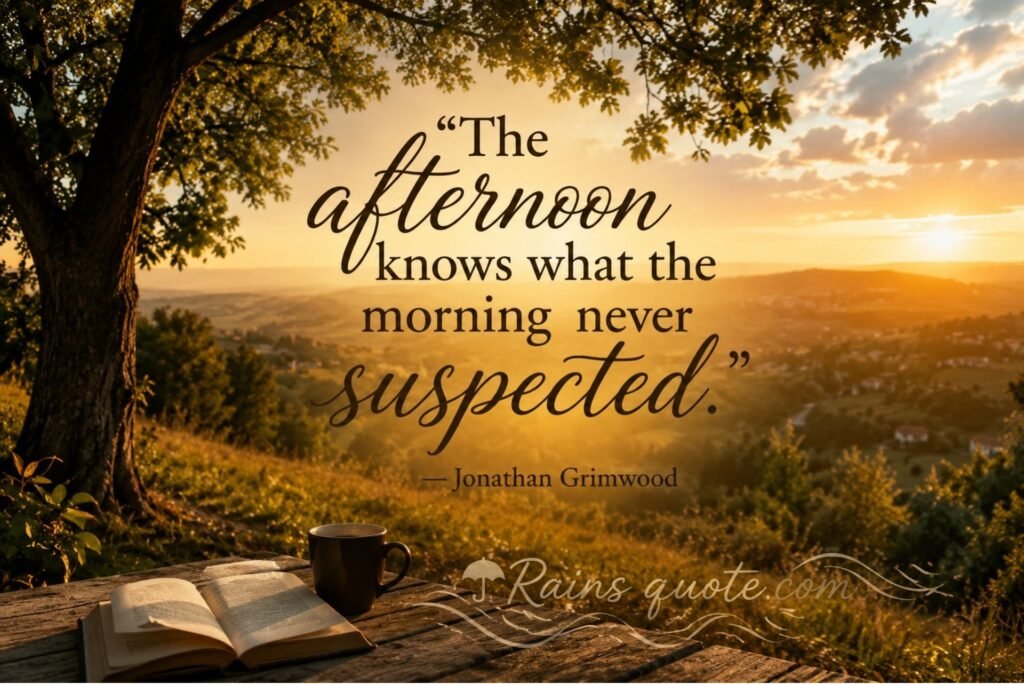 “The afternoon knows what the morning never suspected.”