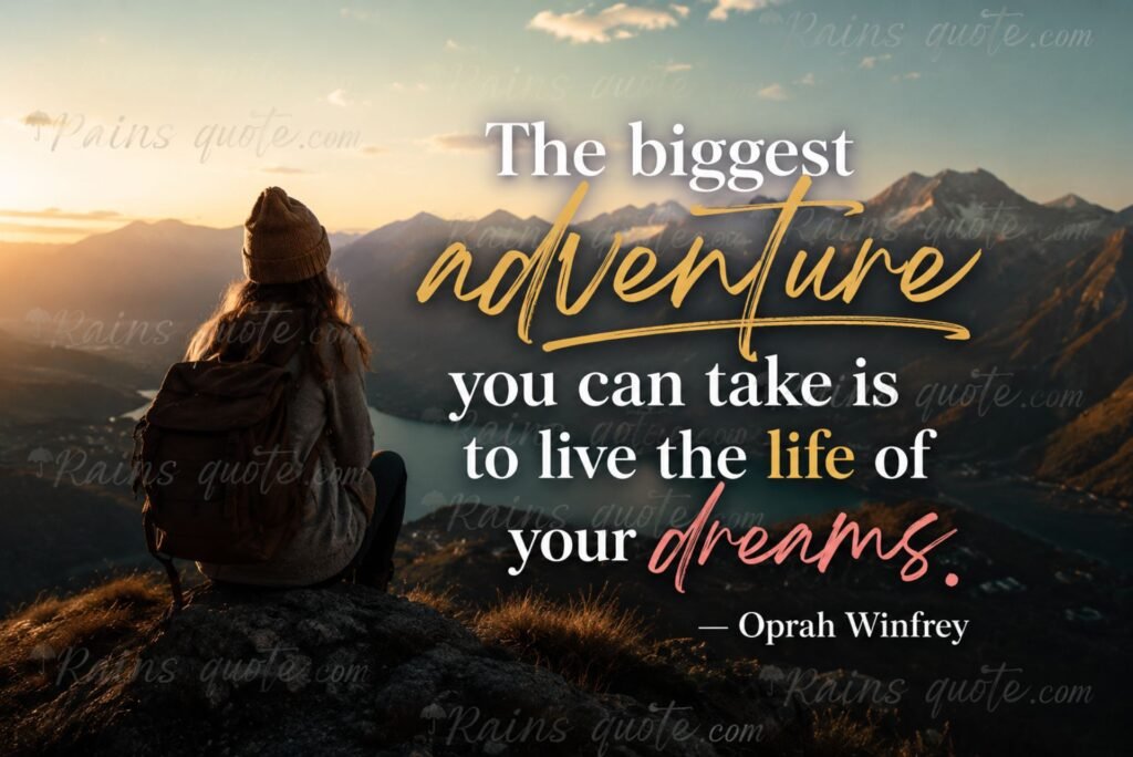 “The biggest adventure you can take is to live the life of your dreams.”