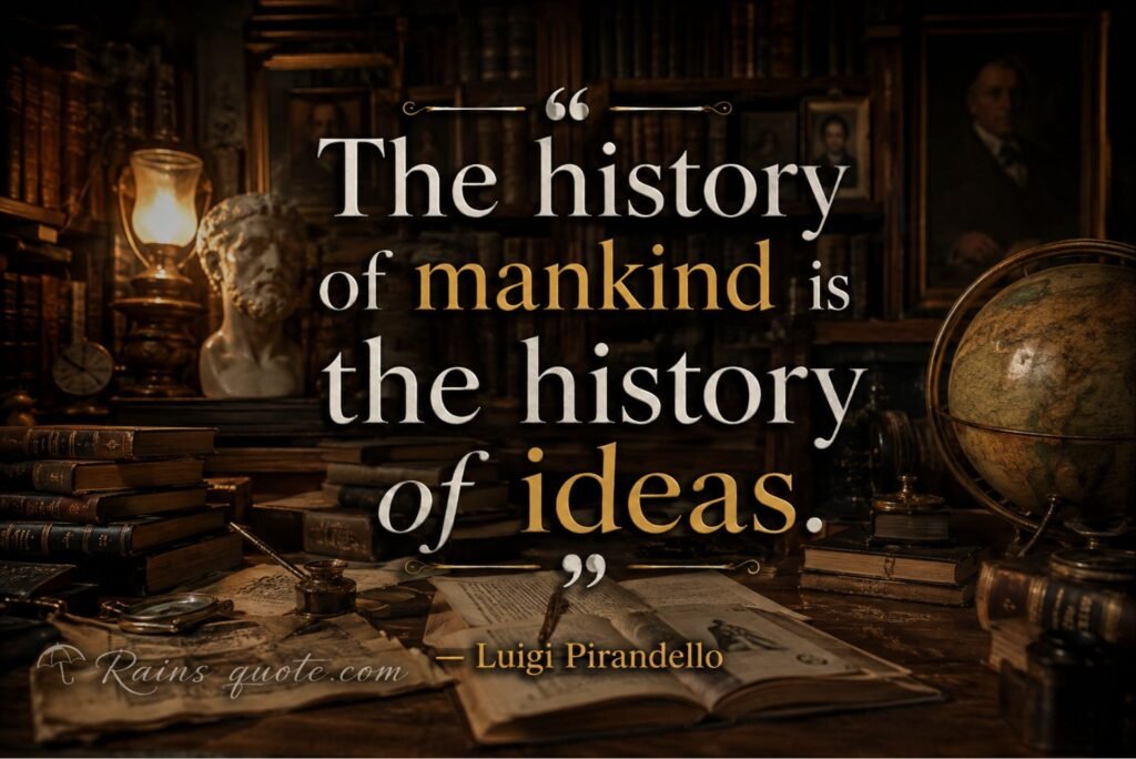 “The history of mankind is the history of ideas.”