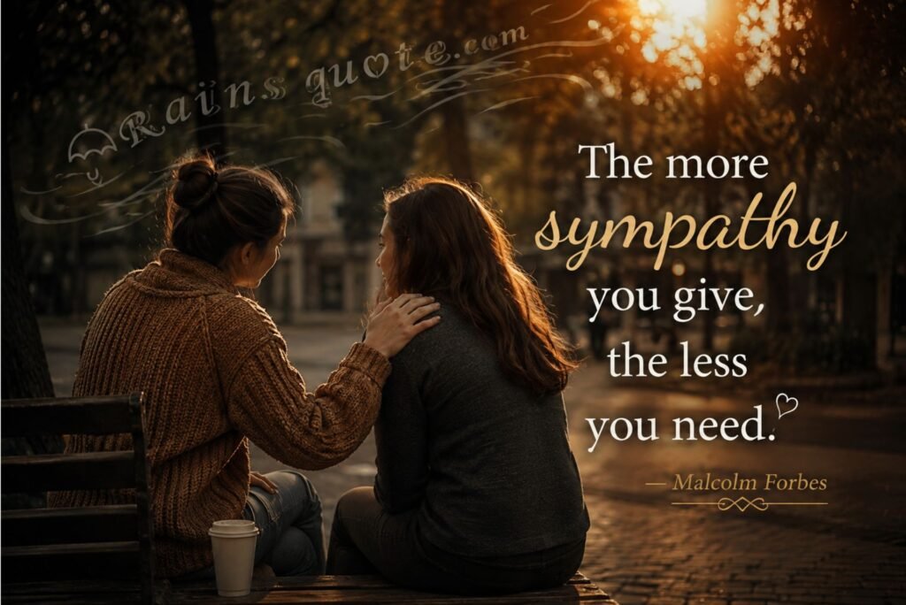 “The more sympathy you give, the less you need.”