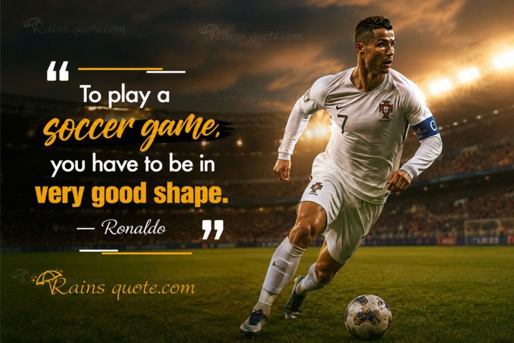 “To play a soccer game, you have to be in very good shape.”