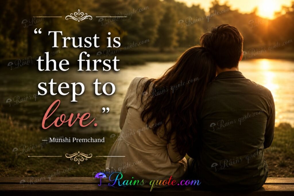 “Trust is the first step to love.” 