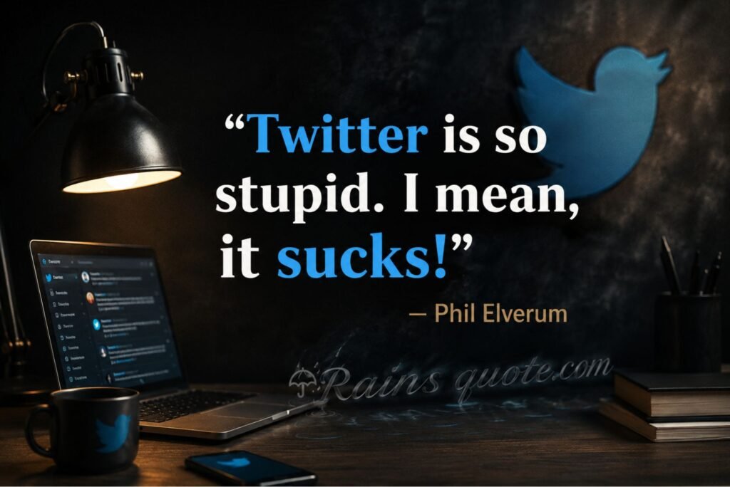 “Twitter is so stupid. I mean, it sucks!”
