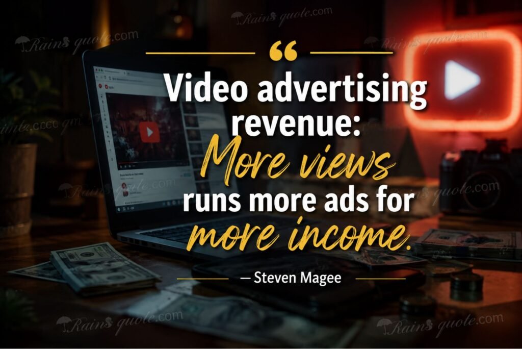 “Video advertising revenue: More views runs more ads for more income.”
