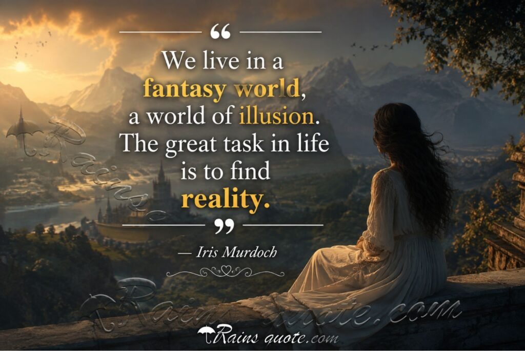 “We live in a fantasy world, a world of illusion. The great task in life is to find reality.”