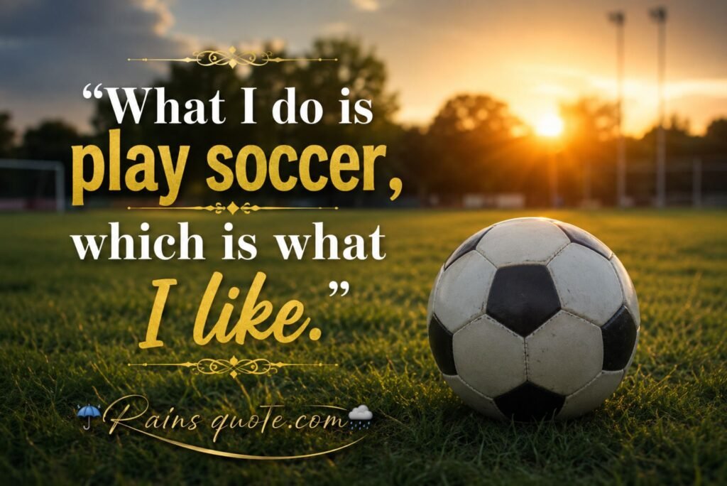 “What I do is play soccer, which is what I like.” 