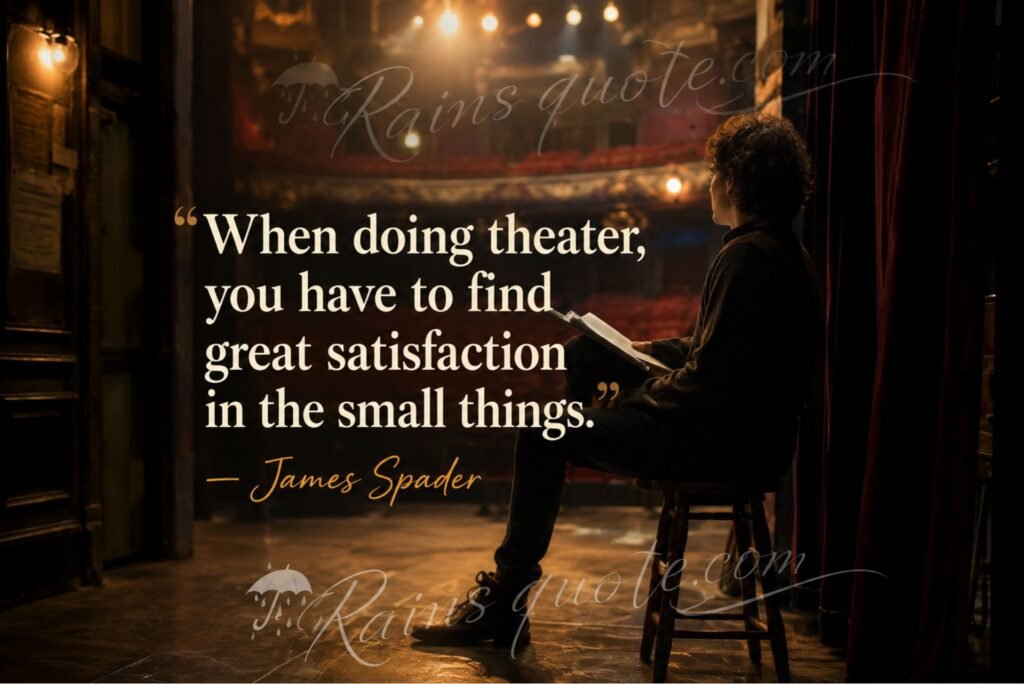 “When doing theater, you have to find great satisfaction in the small things.”