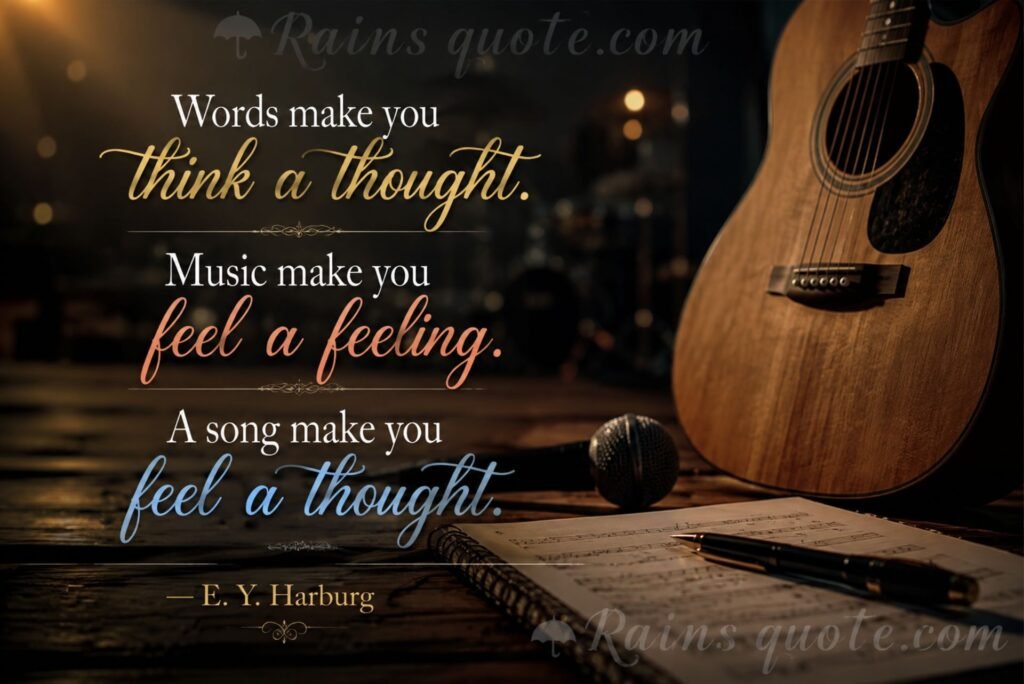 “Words make you think a thought. Music makes you feel a feeling. A song makes you feel a thought.”