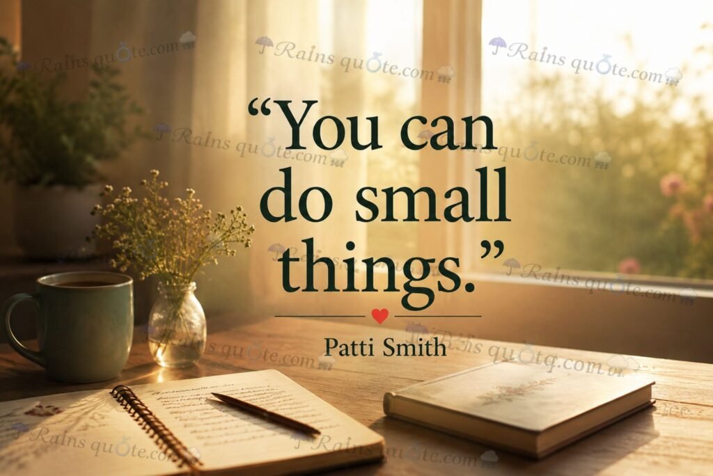 “You can do small things.”