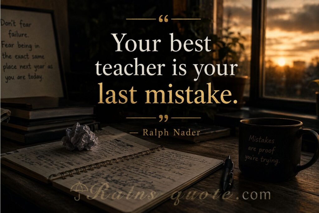 “Your best teacher is your last mistake.”