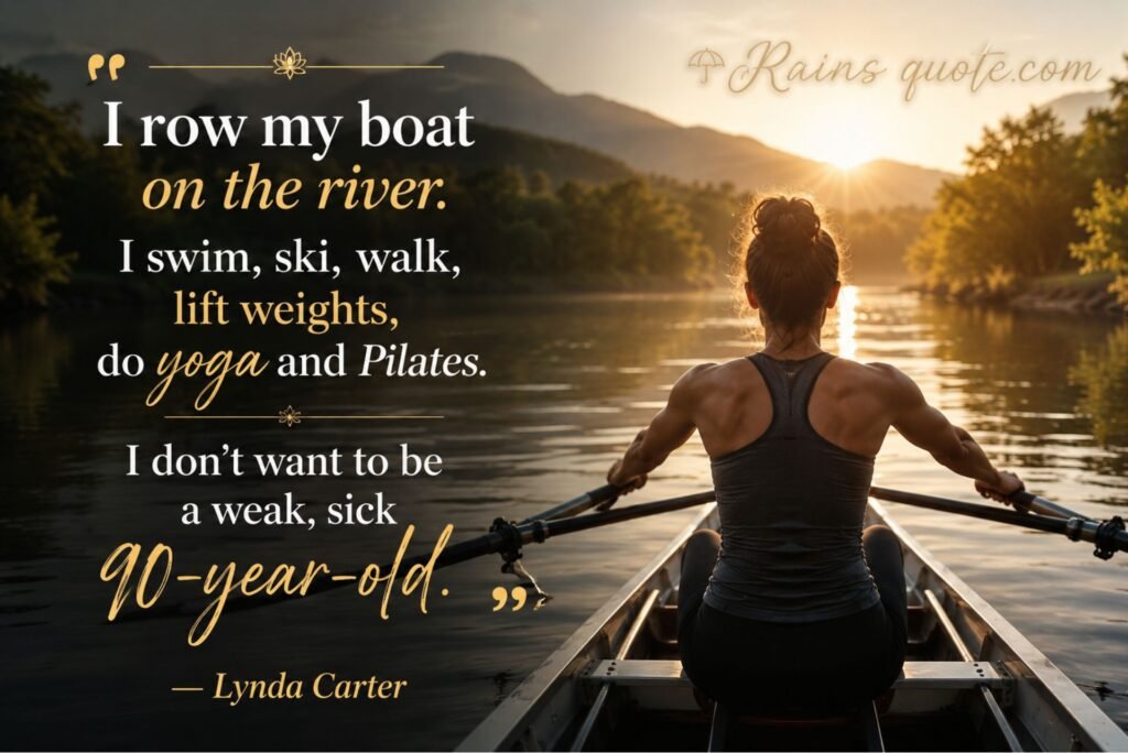 “I row my boat on the river. I swim, ski, walk, lift weights, do yoga and Pilates. I don't want to be a weak, sick 90-year-old.”