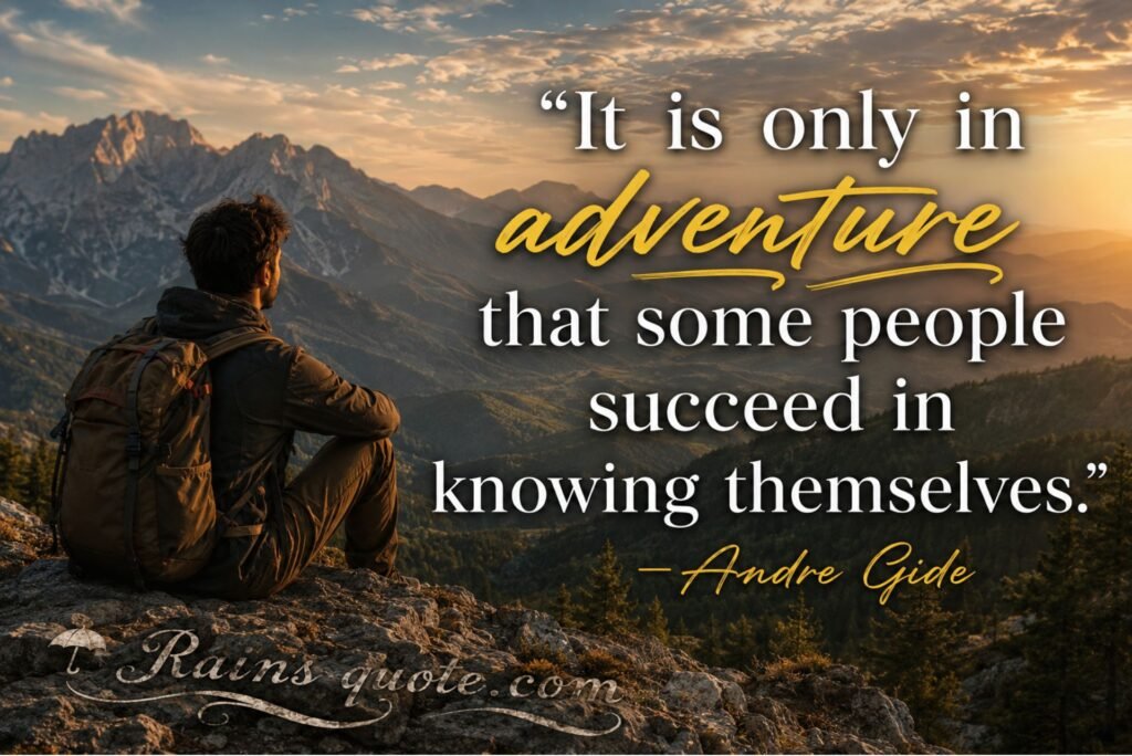 “It is only in adventure that some people succeed in knowing themselves.”