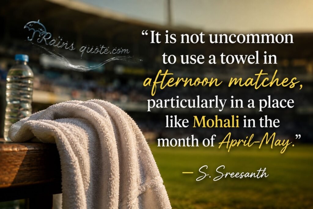 “It is not uncommon to use a towel in afternoon matches, particularly in a place like Mohali in the month of April-May.”