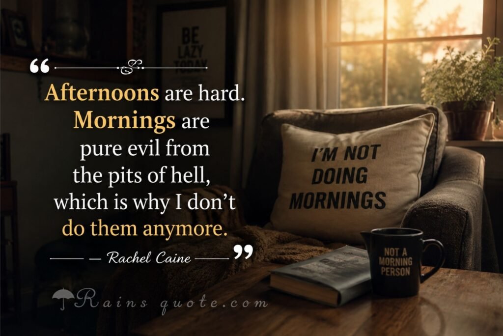 “Afternoons are hard. Mornings are pure evil from the pits of hell, which is why I don't do them anymore.”