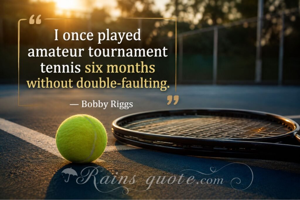 “I once played amateur tournament tennis six months without double-faulting.”