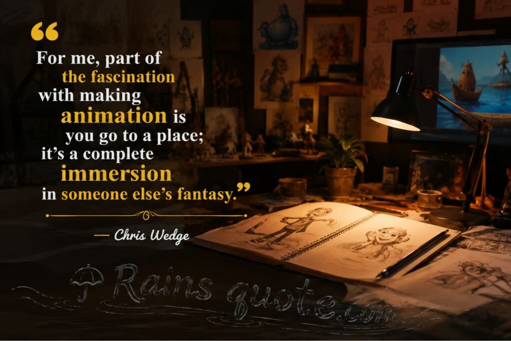 “For me, part of the fascination with making animation is you go to a place; it's a complete immersion in someone else's fantasy.”